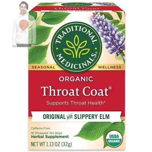 Traditional Medicinals Tea, Organic Throat Coat, Supports Throat Health, 16 Tea Bags ByBies