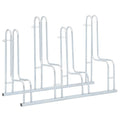Bicycle Stand for 4 Bikes Floor Freestanding Galvanized Steel