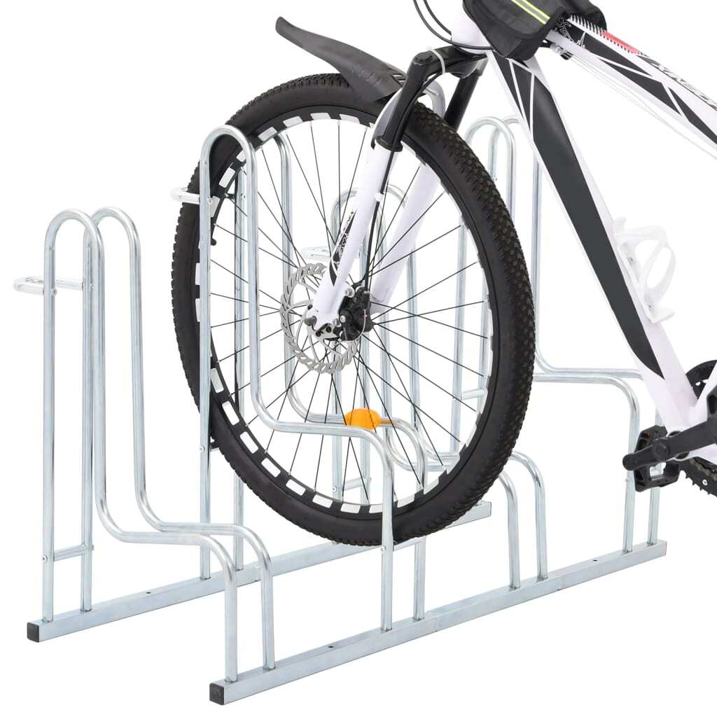 Bicycle Stand for 4 Bikes Floor Freestanding Galvanized Steel