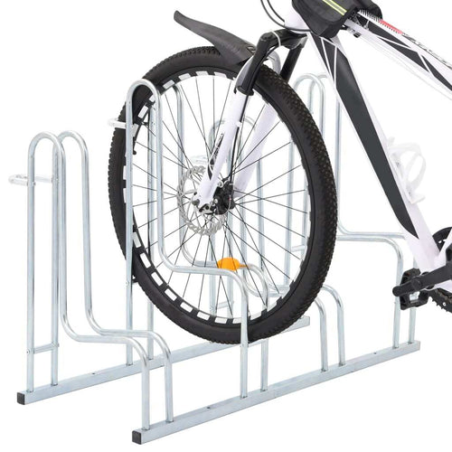 Bicycle Stand for 4 Bikes Floor Freestanding Galvanized Steel