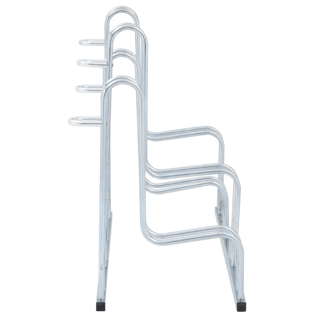 Bicycle Stand for 4 Bikes Floor Freestanding Galvanized Steel