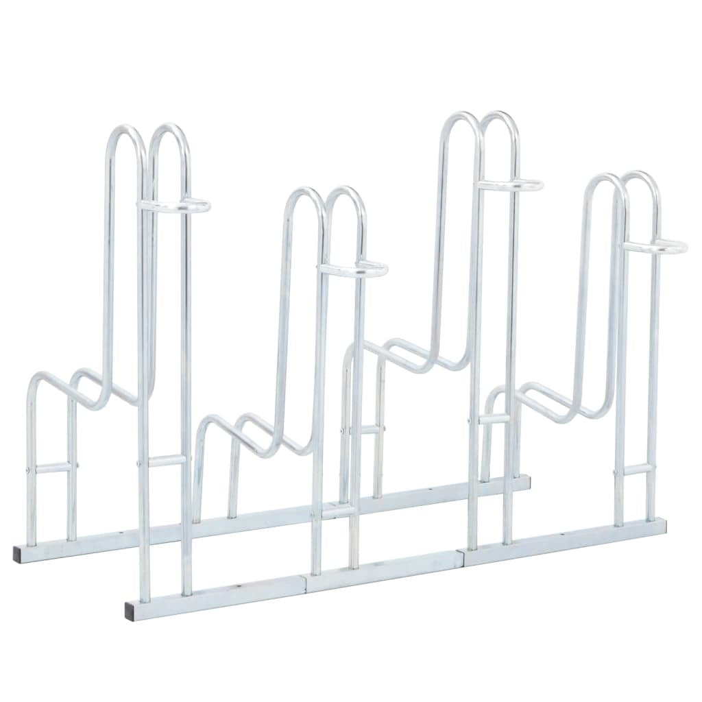 Bicycle Stand for 4 Bikes Floor Freestanding Galvanized Steel