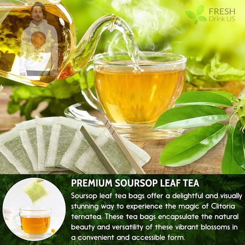 Premium Soursop Leaves Tea bags, Dried Soursop Leaves, Soursop Leaf Powder, Guanabana Leaves Tea, Hoja Guanabana Tea FreshDrinkUS - Natural and Premium Herbal Tea