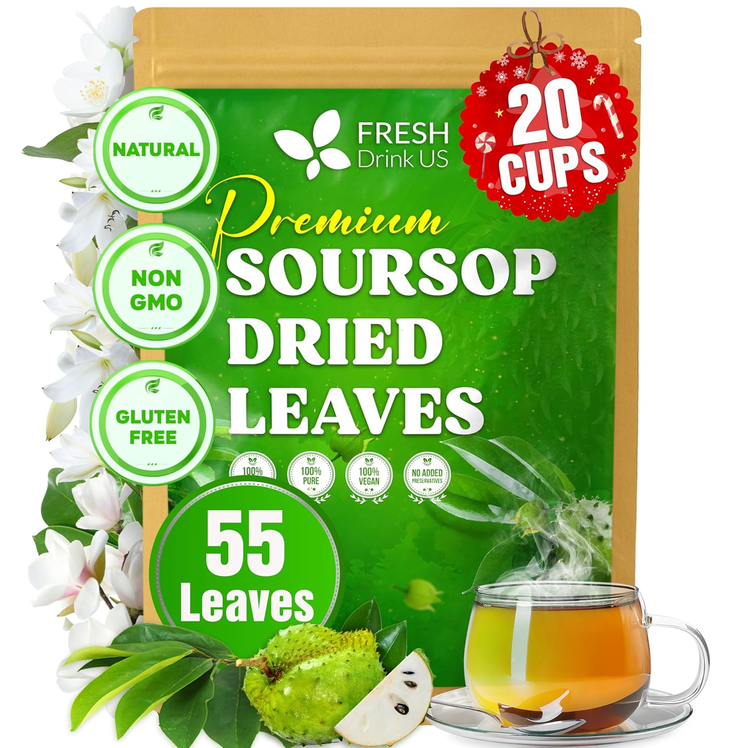 Premium Soursop Leaves Tea bags, Dried Soursop Leaves, Soursop Leaf Powder, Guanabana Leaves Tea, Hoja Guanabana Tea