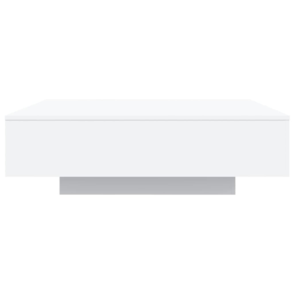 Coffee Table with LED Lights White 39.4"x39.4"x12.2