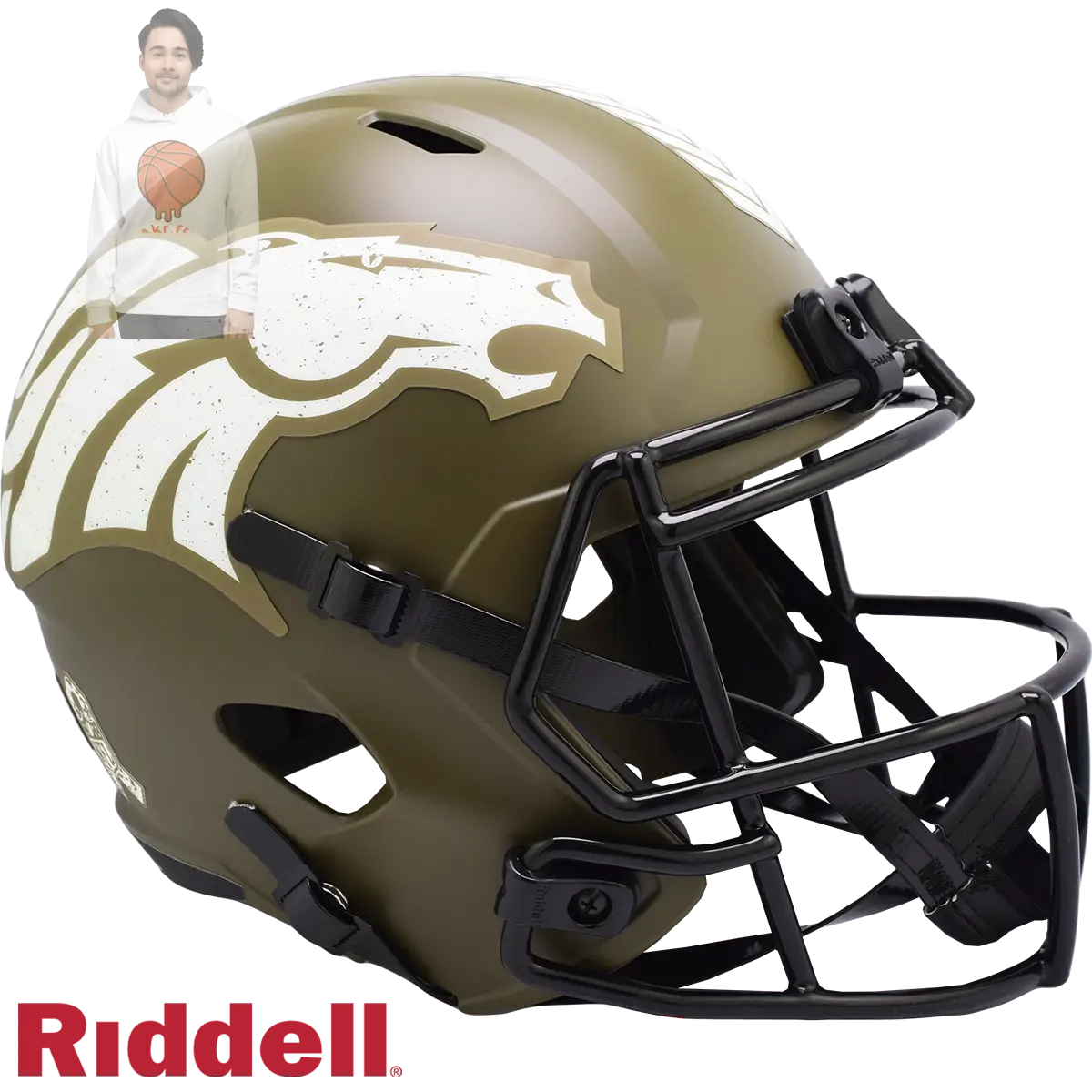 Denver Broncos Helmet Riddell Replica Full Size Speed Style Salute To Service 2022 Riddell