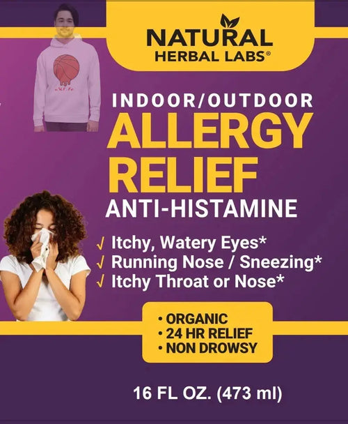 Organic Natural Allergy Relief Formula. Livingston Natural Herbal Labs 16 fl oz VeggieVerve