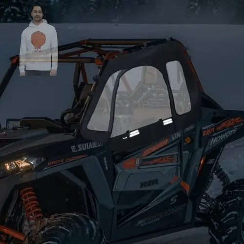 Cab Enclosure Upper Doors, Compatible with Polaris RZR XP 1000/XP Turbo 2014-2023, Soft Upper Doors, Windproof Upgraded Zipper UTV Soft Side Window Kit, Work with Side Mirrors and Windshields VEVOR