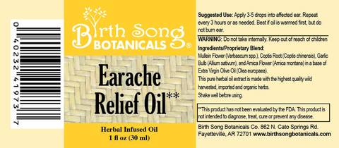 Herbal Earache Relief Oil Blended with Garlic and Mullein Flowers 1 oz