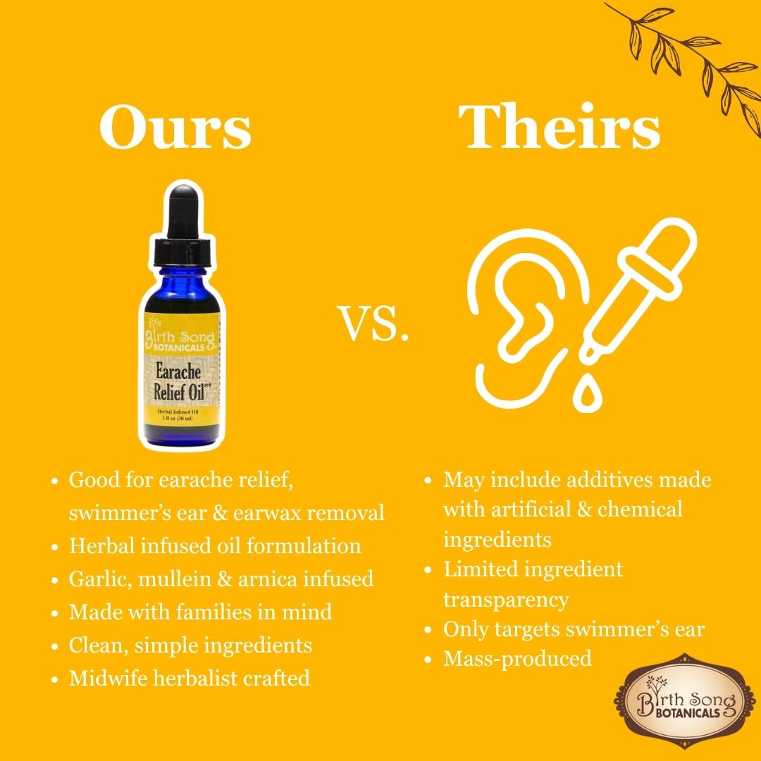 Herbal Earache Relief Oil Blended with Garlic and Mullein Flowers 1 oz