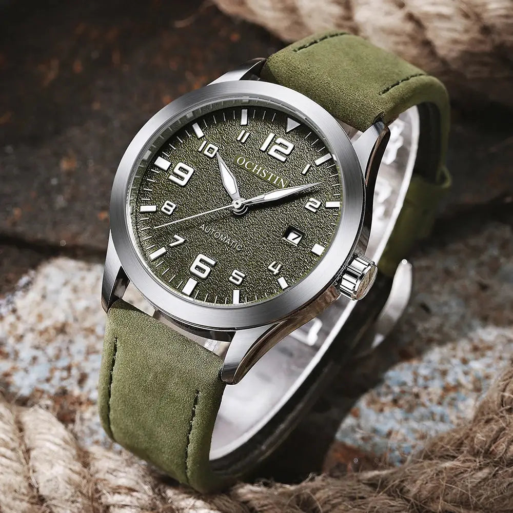 OCHSTIN Men Automatic Mechanical Watch Luxury Casual Dress Military Outdoor Sports Army Mens Wristwatches Waterproof Male Clock ARWELLNESS