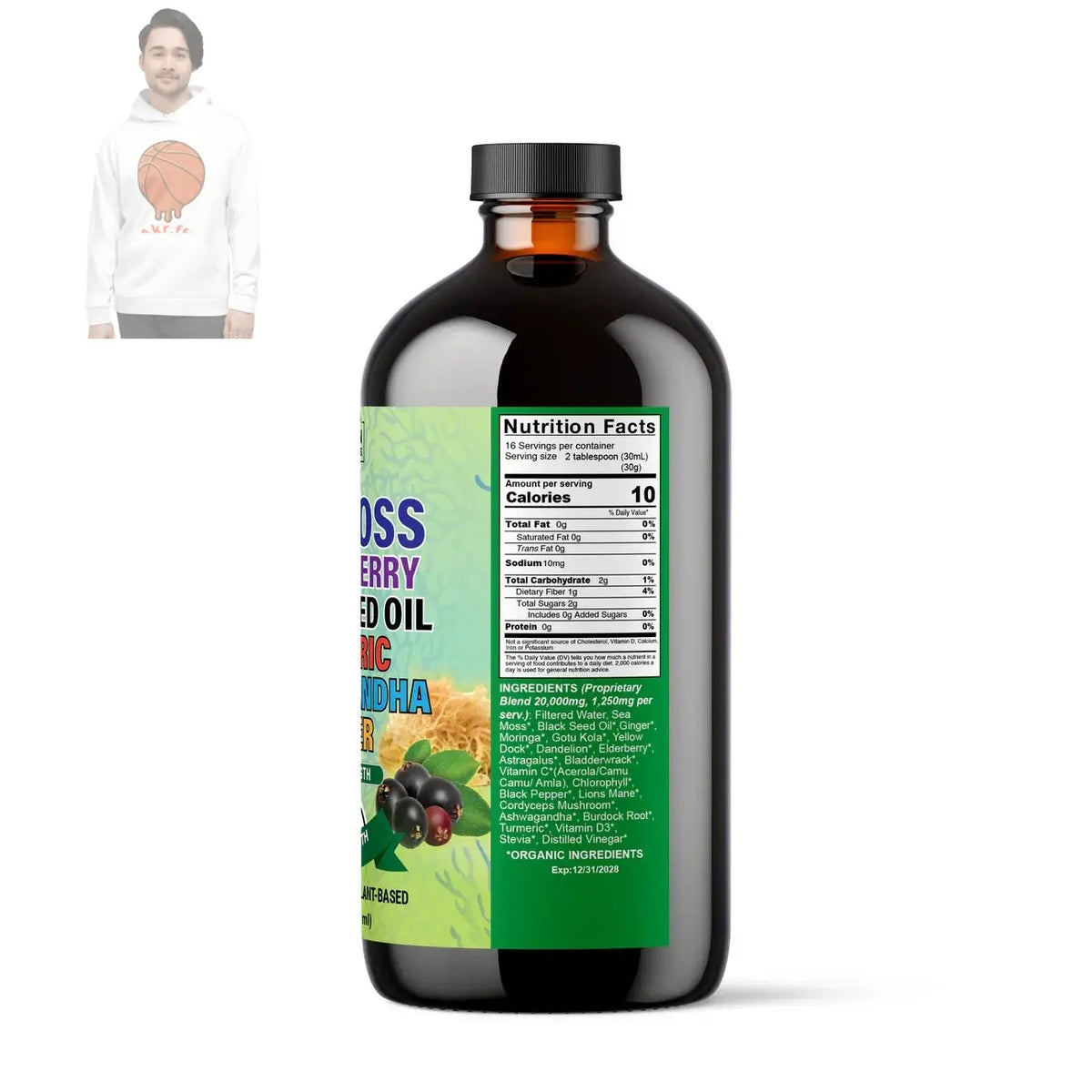 Sea Moss Supreme – 21-in-1 Organic Black Seed, Elderberry & Adaptogen Blend VeggieVerve