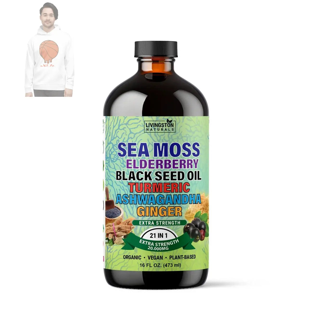 Sea Moss Supreme – 21-in-1 Organic Black Seed, Elderberry & Adaptogen Blend VeggieVerve