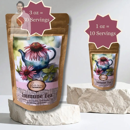 Herbal Immune Tea with Echinacea and Elderberry For Immune Support Birth Song Botanicals Co.