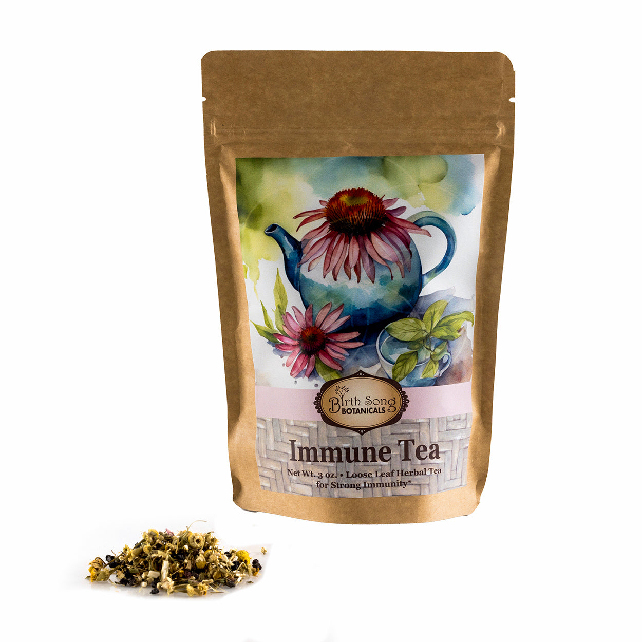 Herbal Immune Tea with Echinacea and Elderberry For Immune Support