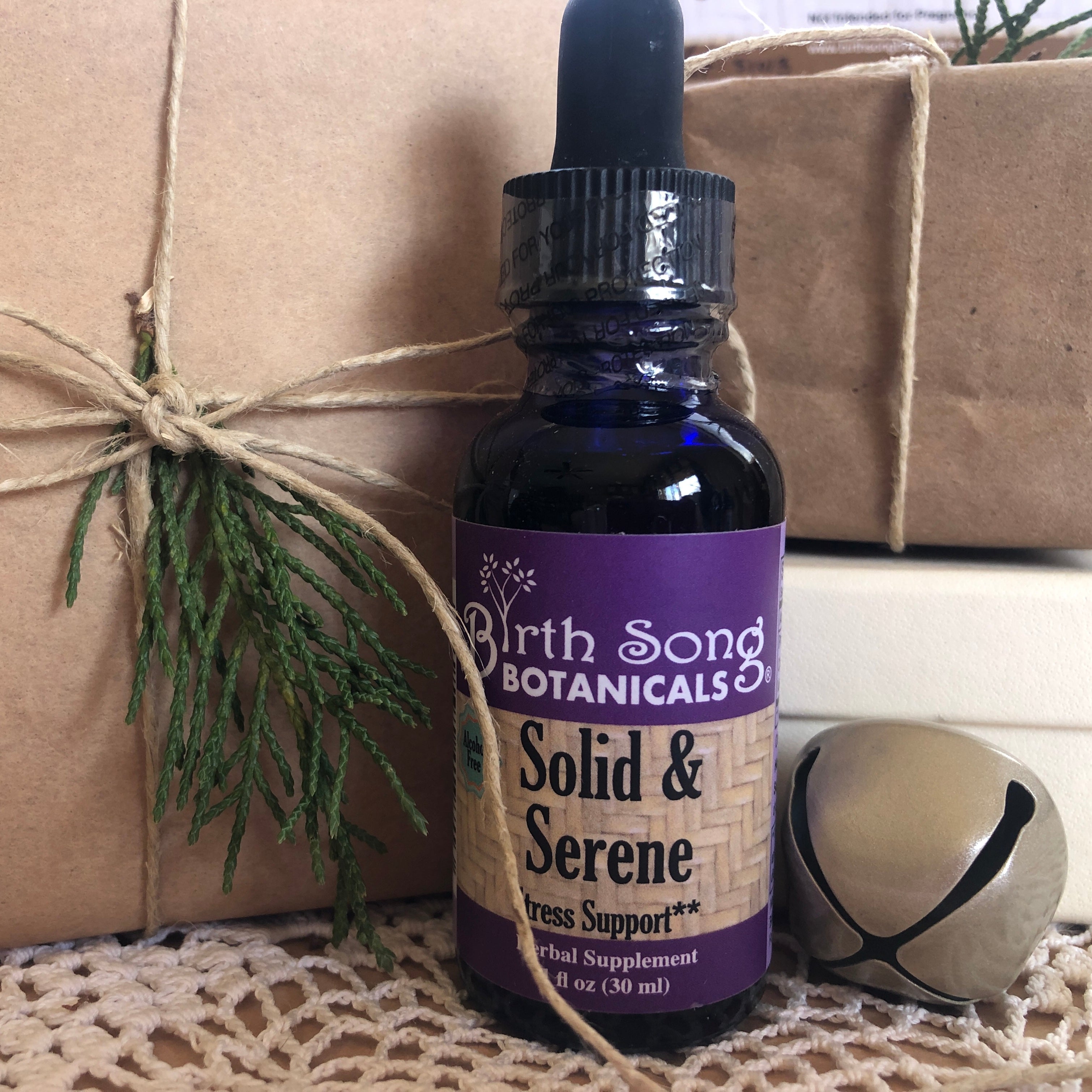 Solid & Serene Herbal Tincture Stress Support with Passionflower 1 oz.