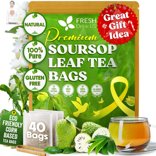Premium Soursop Leaves Tea bags, Dried Soursop Leaves, Soursop Leaf Powder, Guanabana Leaves Tea, Hoja Guanabana Tea FreshDrinkUS - Natural and Premium Herbal Tea