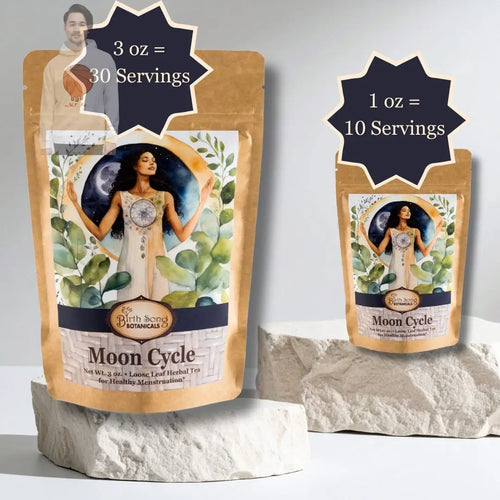 Moon Cycle Herbal Tea for Menstrual Support with Mugwort Birth Song Botanicals Co.