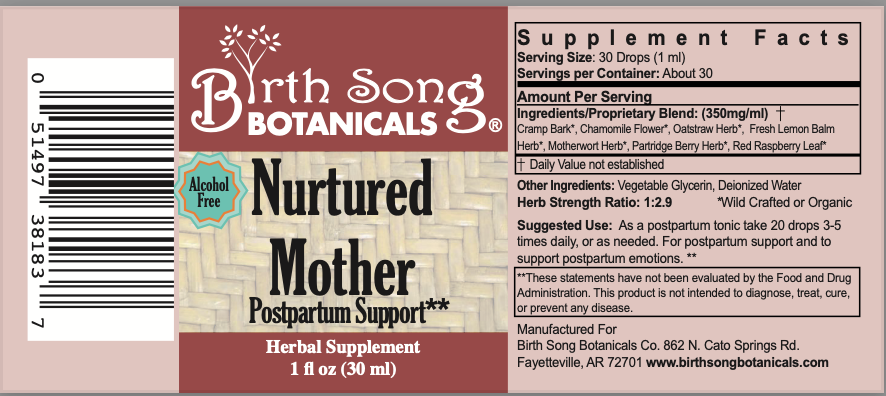 Nurtured Mother Postpartum Recovery Tincture for After Birth Cramps 1 oz.