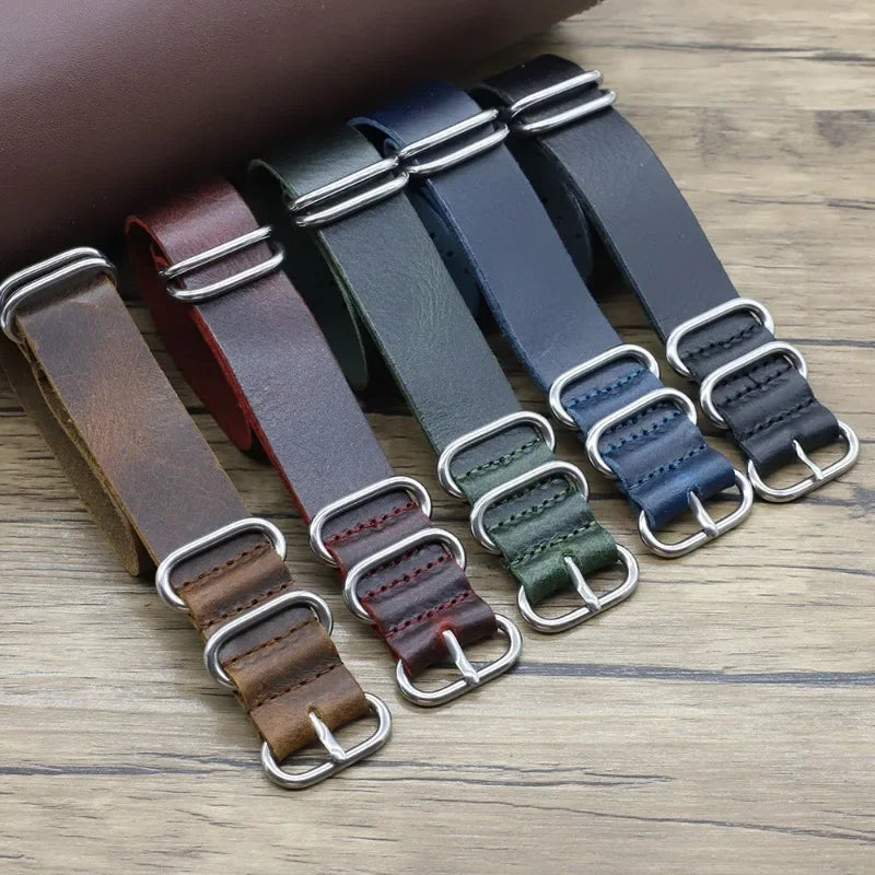 Vintage Genuine Leather Watch Band – 18mm / 20mm / 22mm
