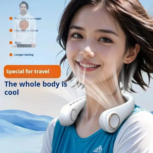 Portable Bladeless Neck Fan – USB Rechargeable Personal Cooler ARWELLNESS