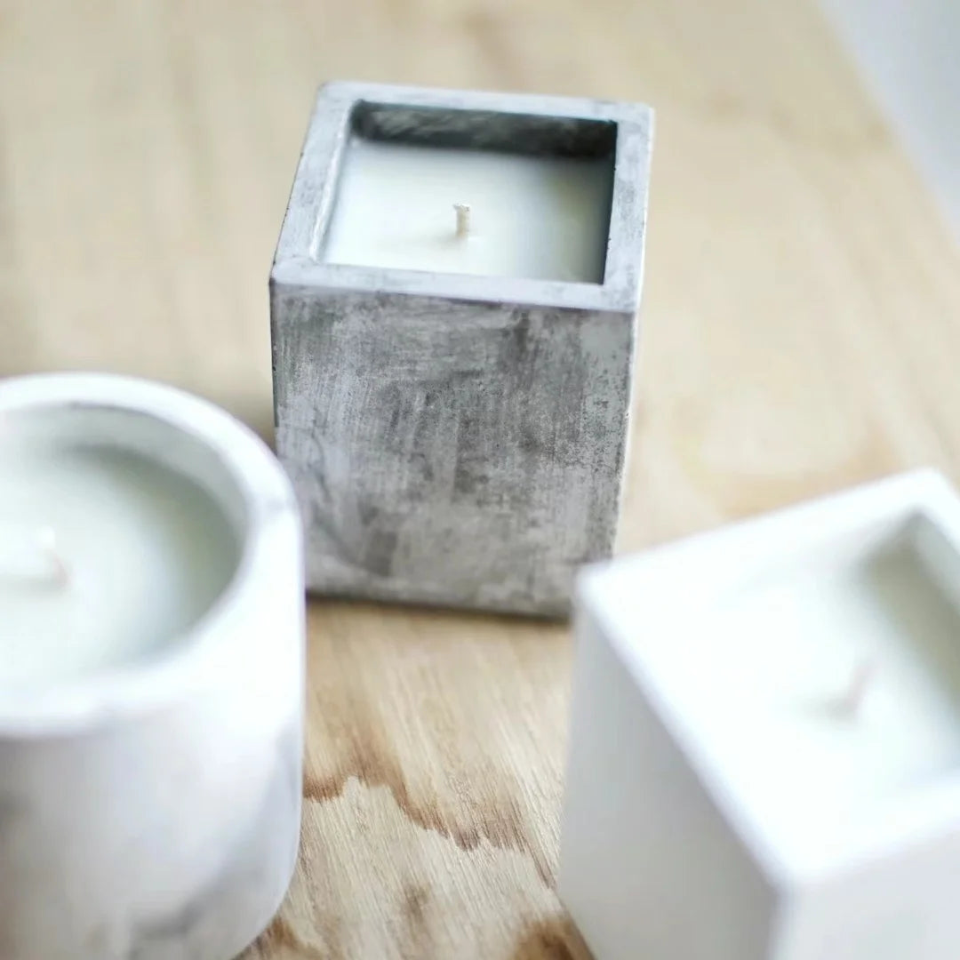 Aromatherapy Candle Cup Silicone Mold DIY Concrete Succulent Flowerpot Molds Square Round Storage Jar Pen Holder Mould