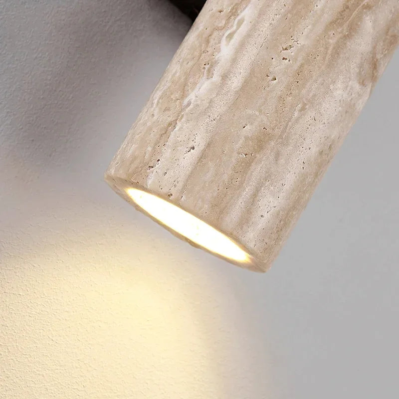 Yellow Marble Wall Lamp Up Down Japan Wabi Sabi Living Room Bedroom Bedside Light Led Travertine Stair Aisle Wall Decor Sconce