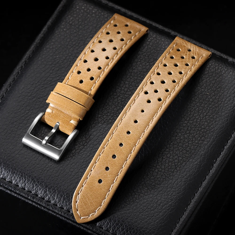 18mm 20mm 22mm Vintage Calfskin Strap Universal Cowhide Watch Band Breathable Bracelet for Men Women Sport Wristbelt Accessories