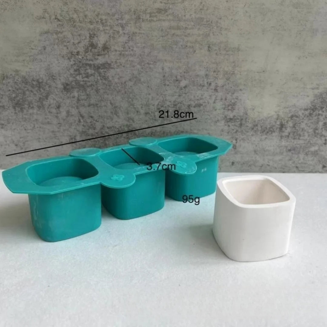 Aromatherapy Candle Cup Silicone Mold DIY Concrete Succulent Flowerpot Molds Square Round Storage Jar Pen Holder Mould