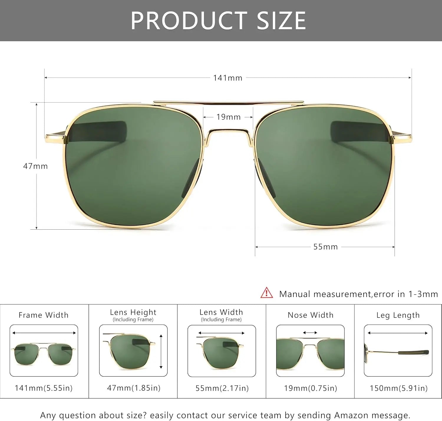 Men's Military Style Polarized Aviator Sunglasses with Bayonet Temples for Outdoor Activities