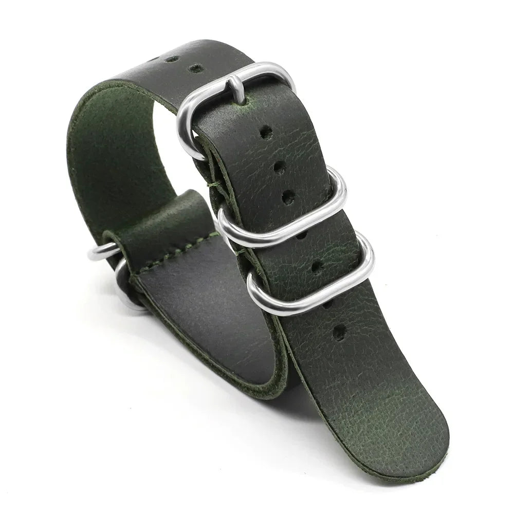 Vintage Genuine Leather Watch Band – 18mm / 20mm / 22mm