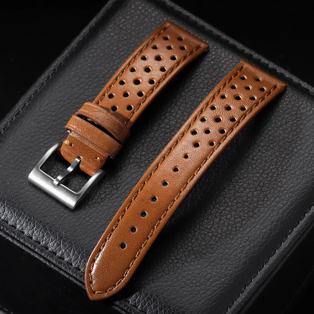 18mm 20mm 22mm Vintage Calfskin Strap Universal Cowhide Watch Band Breathable Bracelet for Men Women Sport Wristbelt Accessories