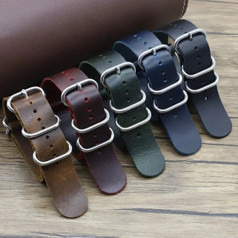Vintage Genuine Leather Watch Band – 18mm / 20mm / 22mm
