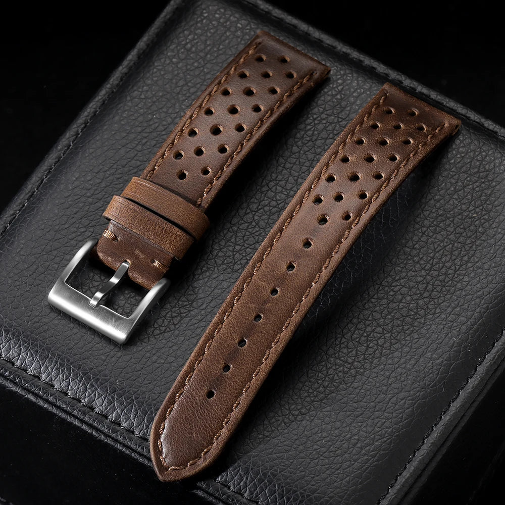 18mm 20mm 22mm Vintage Calfskin Strap Universal Cowhide Watch Band Breathable Bracelet for Men Women Sport Wristbelt Accessories
