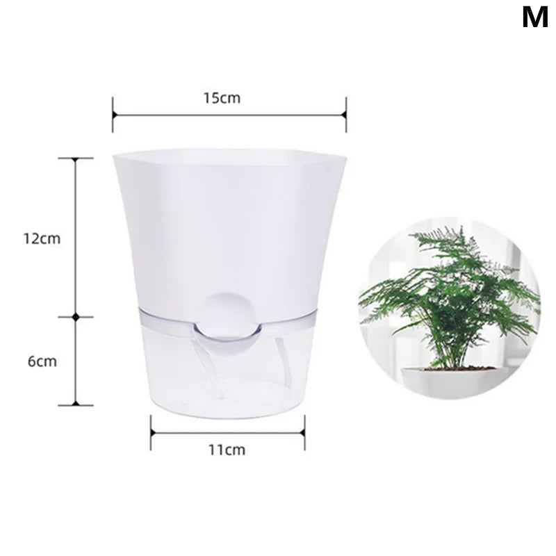 Flower Plant Pot Self Watering Planter Transparent Planting Flower Pot Water Storage Basin Stock Garden Supplies Home Decor FU
