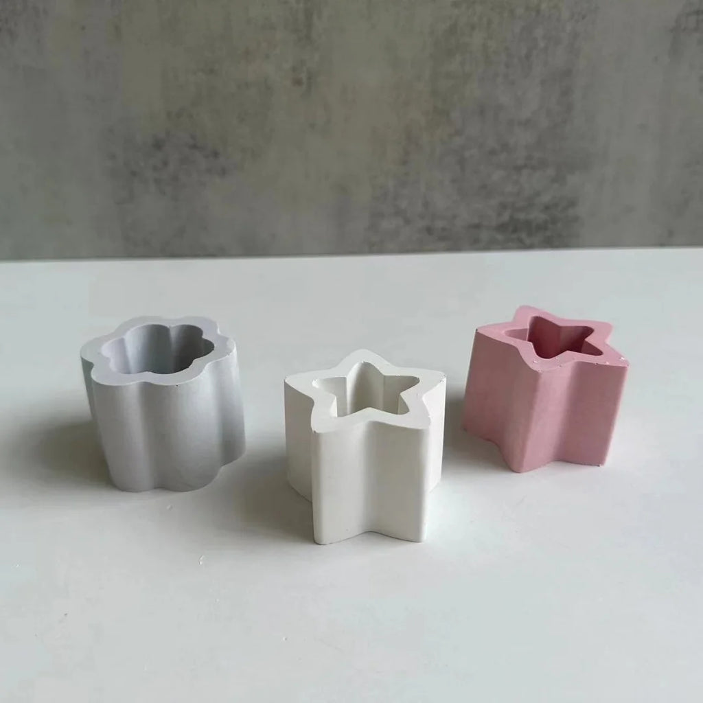 Aromatherapy Candle Cup Silicone Mold DIY Concrete Succulent Flowerpot Molds Square Round Storage Jar Pen Holder Mould