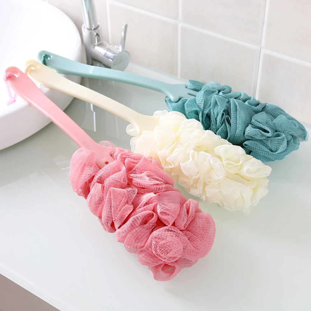 Back Scrubber for Shower Long Handle Bath Body Brush Soft Nylon Mesh Sponge for Shower Stick for Men Women Exfoliating Brush
