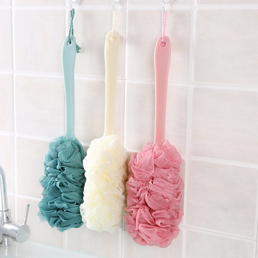 Back Scrubber for Shower Long Handle Bath Body Brush Soft Nylon Mesh Sponge for Shower Stick for Men Women Exfoliating Brush