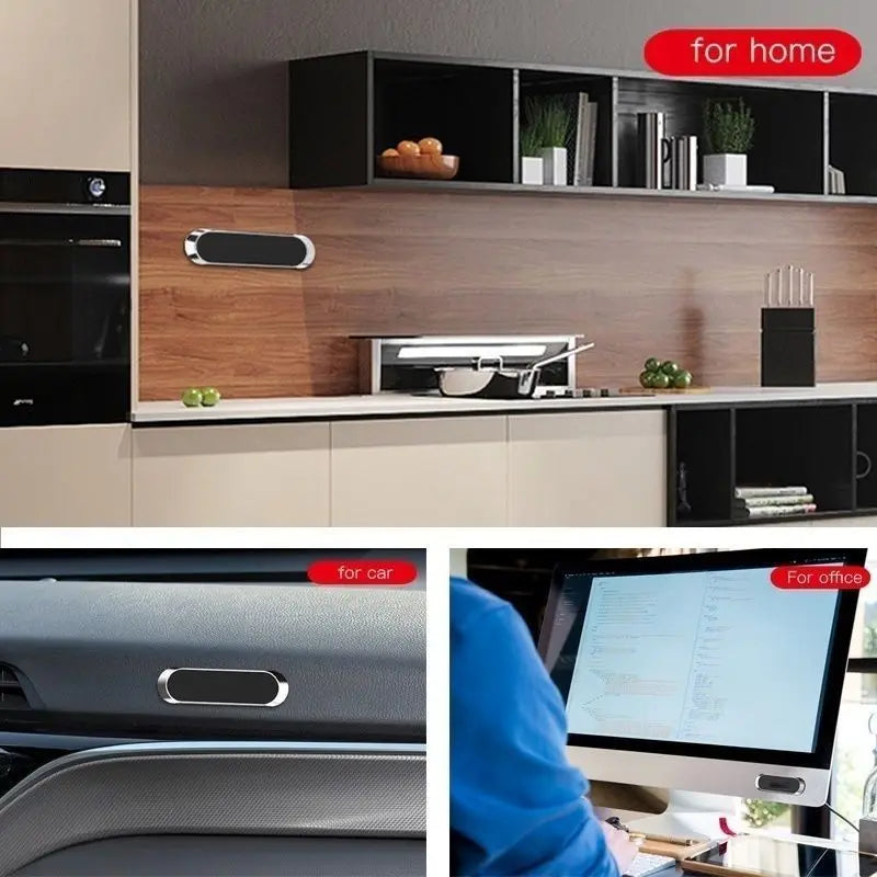 Mini Magnetic Car Phone Mount – Dashboard Strip Style
