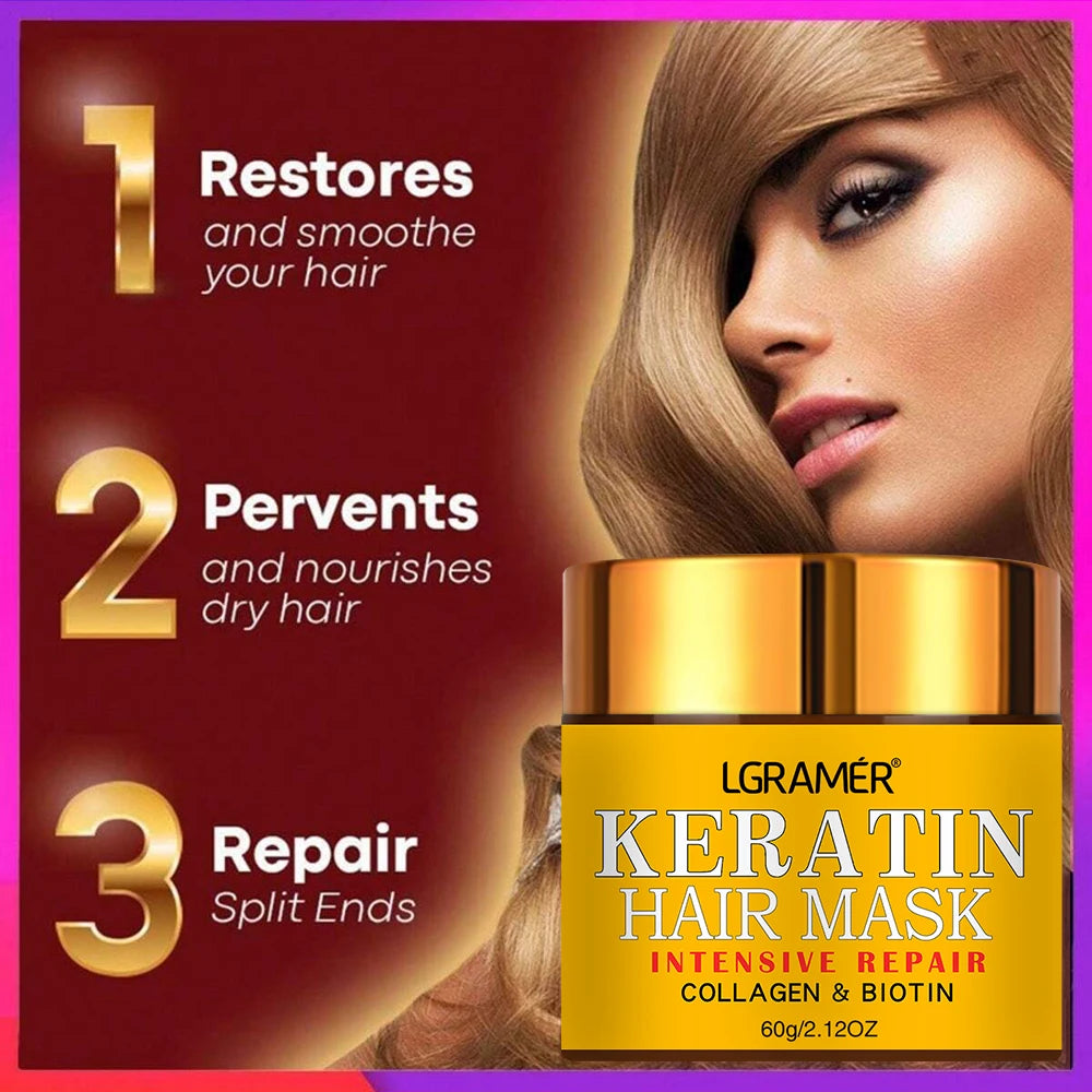 Hair Repairs Hair Mask Biotin Collagen Keratin Treatment Hairs Conditioner Hair Essential Oil Nourishing for Dry Damaged