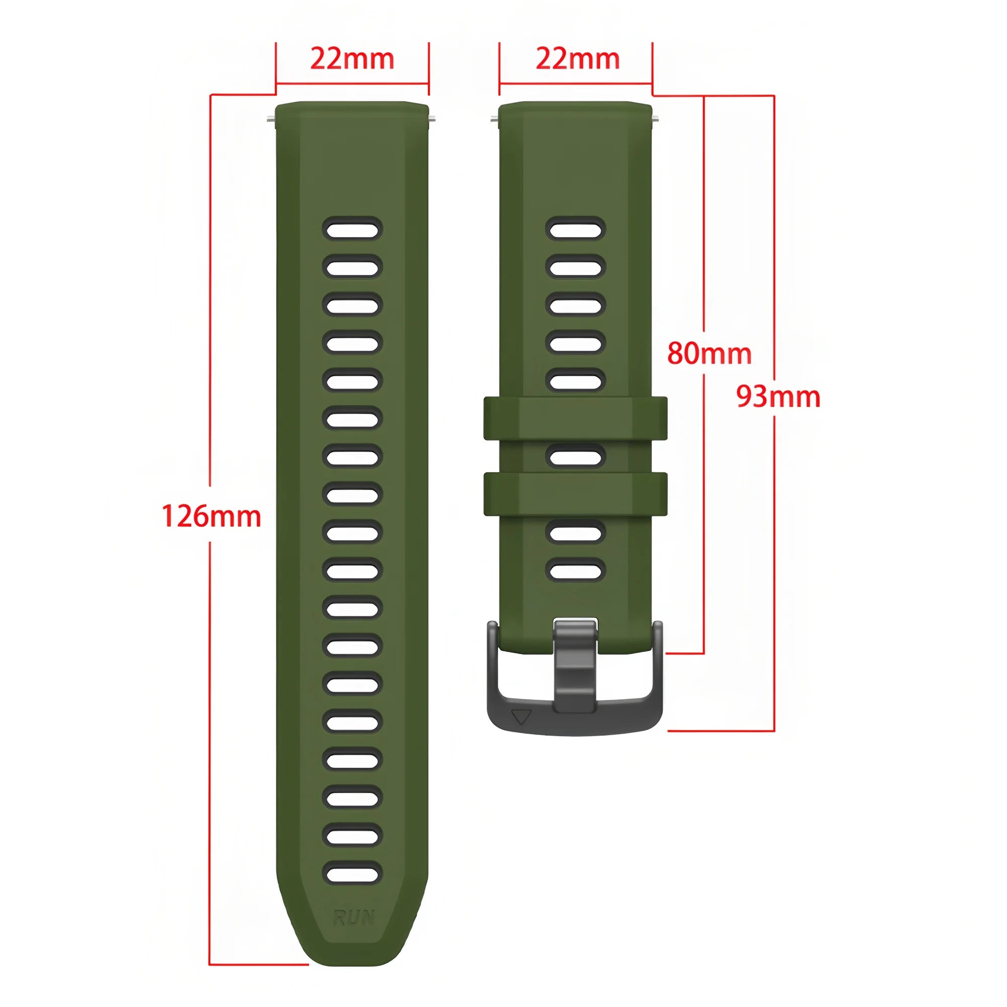 Quick Release Silicone Sport Band for Garmin – 22mm
