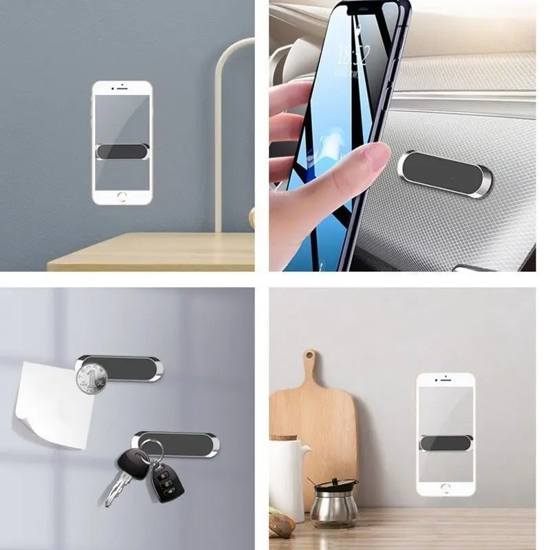 Mini Magnetic Car Phone Mount – Dashboard Strip Style
