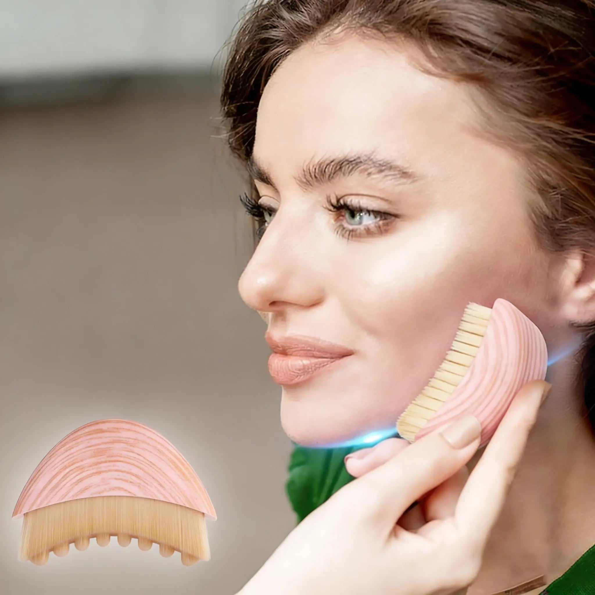 2026 New Model- Sensitive Skin Lymphatic Facial Massage Brush- Suitable for Lymphedema and, Oval Bristles Manual Skincare,