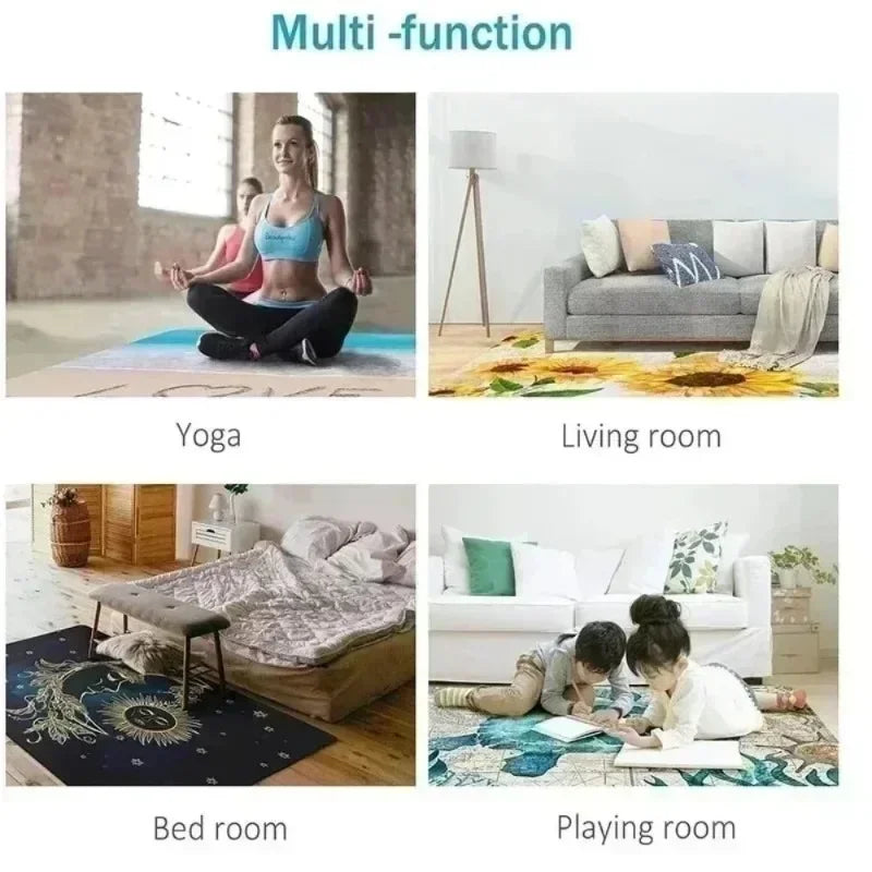 Sunset Yoga Mat Yoga Themed Non-Slip Rug Meditation CarpetBoho Yoga MatMindfulness RugYoga Art Washable Carpet Gift for Yogi