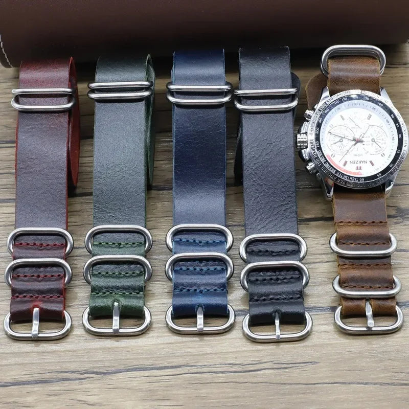 Vintage Genuine Leather Watch Band – 18mm / 20mm / 22mm