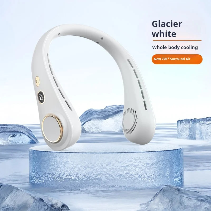 H9 Portable Neck Fan Essential for Home Travel Life Lazy Person's Hanging Neck Fan Compact Personal Cooling Device