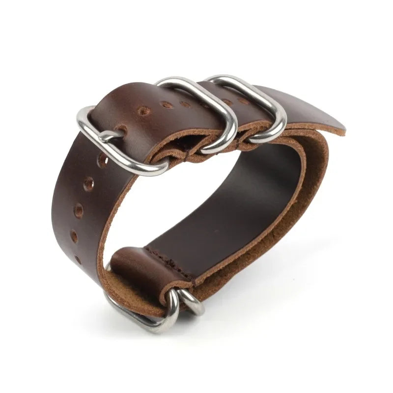 Vintage Genuine Leather Watch Band – 18mm / 20mm / 22mm