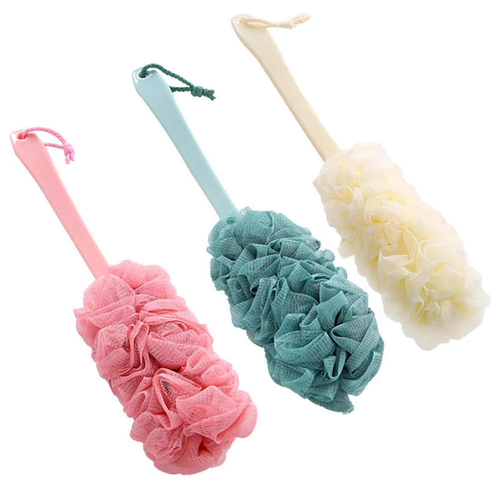 Back Scrubber for Shower Long Handle Bath Body Brush Soft Nylon Mesh Sponge for Shower Stick for Men Women Exfoliating Brush