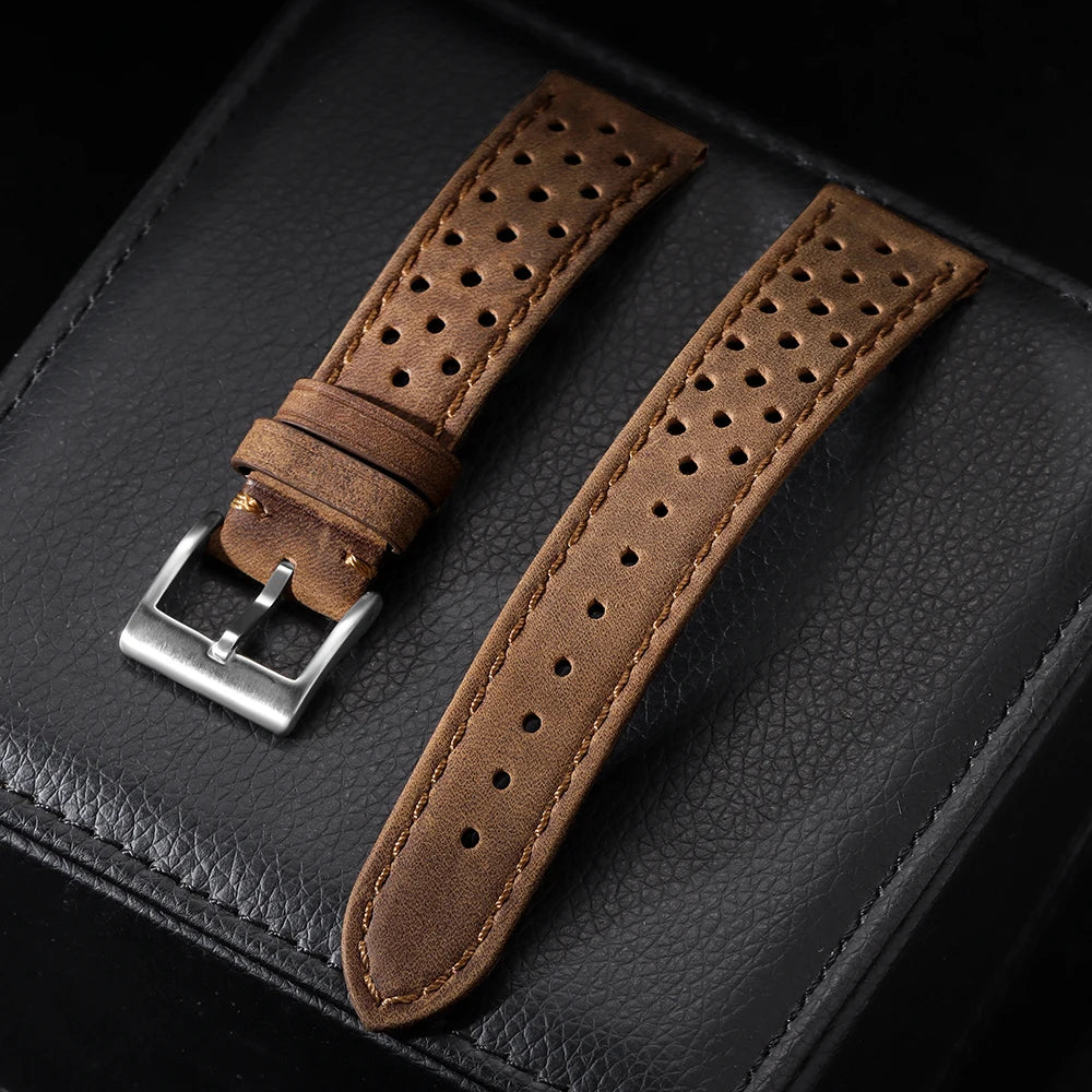 18mm 20mm 22mm Vintage Calfskin Strap Universal Cowhide Watch Band Breathable Bracelet for Men Women Sport Wristbelt Accessories
