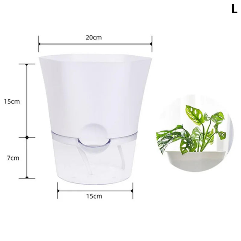 Flower Plant Pot Self Watering Planter Transparent Planting Flower Pot Water Storage Basin Stock Garden Supplies Home Decor FU